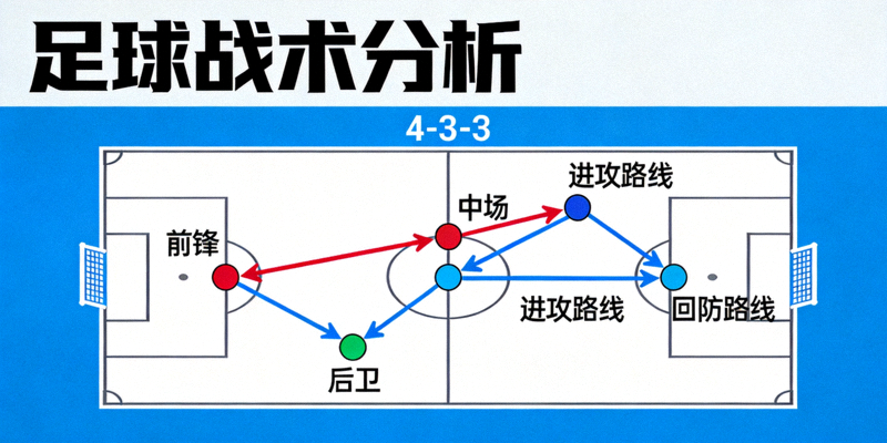 足球战术分析专栏文章配图，展示球队阵型排布和球员跑动路线图